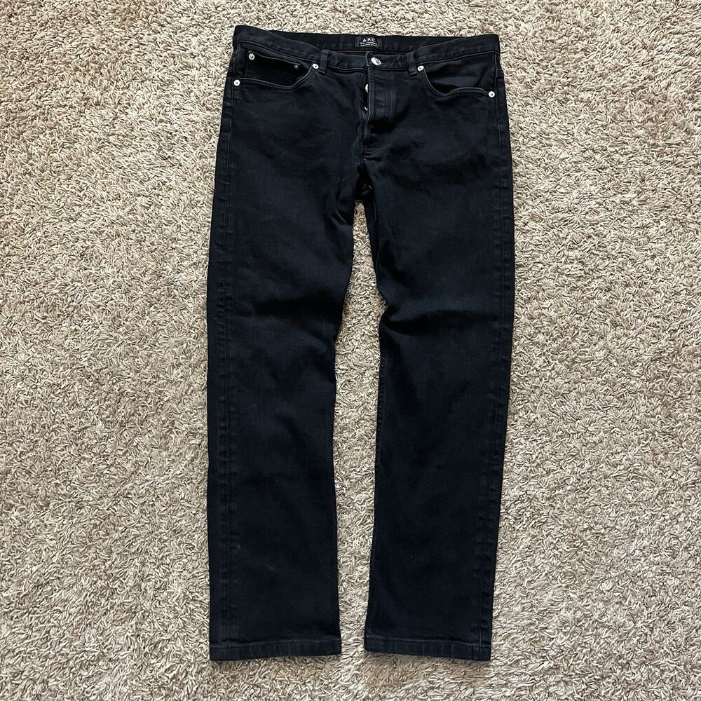 A.P.C. Black Straight Leg Jeans Classic Style